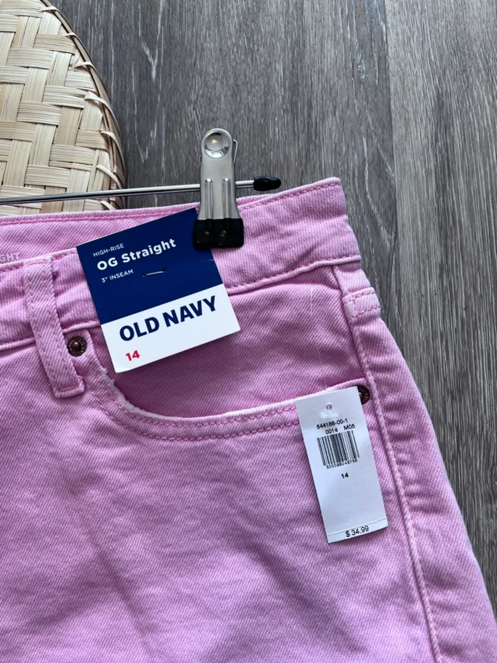NWT old navy the OG straight high rise shorts pink